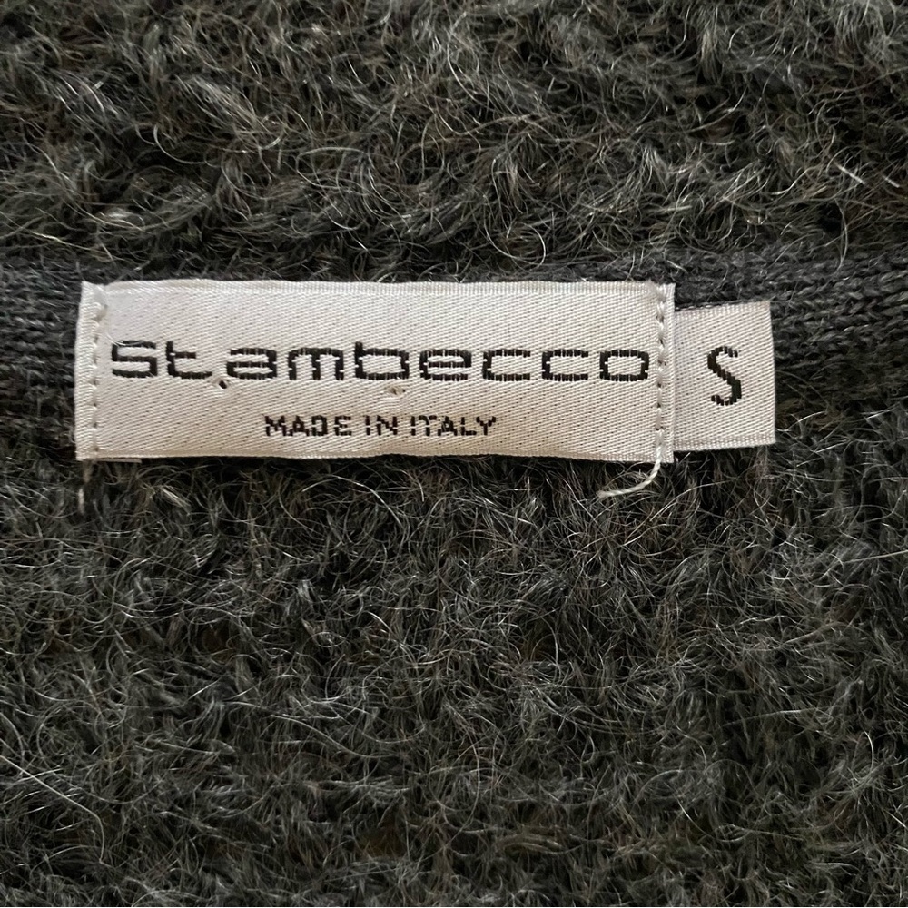 Stambecco Wool Mohair Cardigan Jacket Built-In Scarf Alpine European Style S - Picture 10 of 12